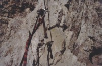 Ferrata Dibona: defekte Seilverankerung