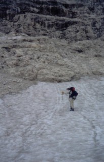 Merlone - Querung des Schneefelds