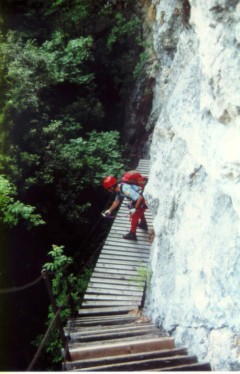 Sentiero dell�Anglone - alte Holztreppe 2