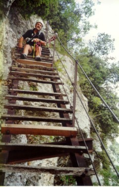 Sentiero dell�Anglone - alte Holztreppe 1