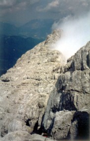 Blick zur�ck zum Hocheck - in Wolken